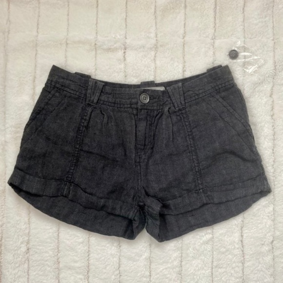❌SOLD❌ Free People Linen Shorts Size 0 charcoal grey - Picture 4 of 12
